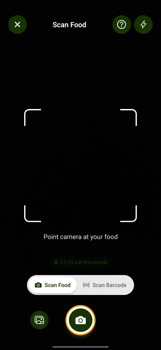 Scan food — point the camera at your plate